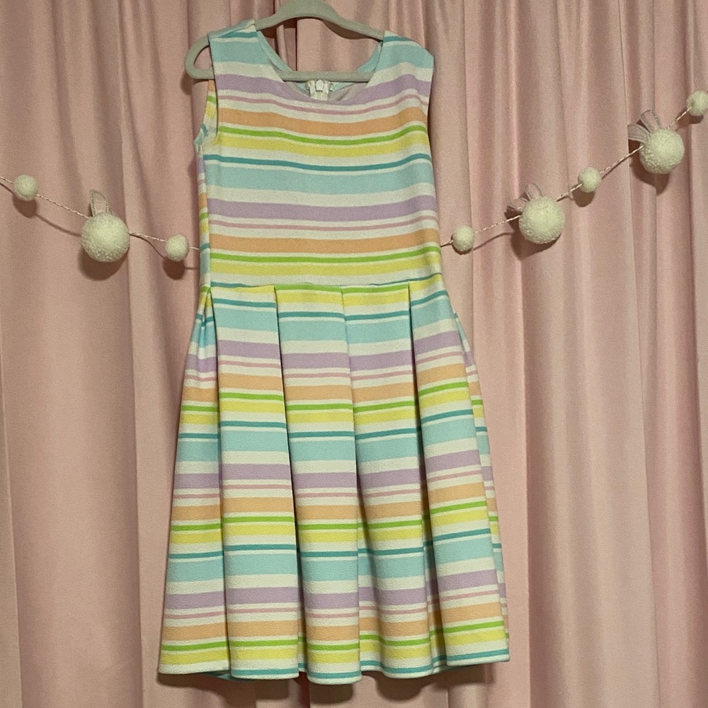 Bonnie Jean Multicolor Striped Formal Dress
